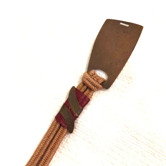 Vintage Metal Leather Stretch Belt - Picture 4 of 11